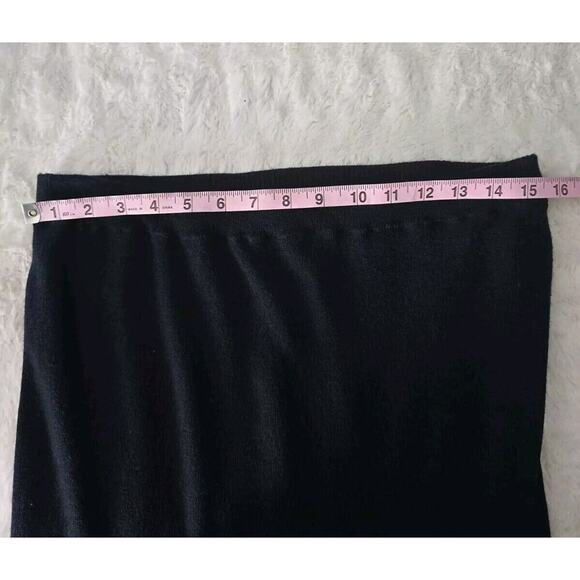 Brochu Walker Merino Wool Blend Soft Pull On Navy Midi Cozy Skirt Large Luxury - Picture 7 of 9